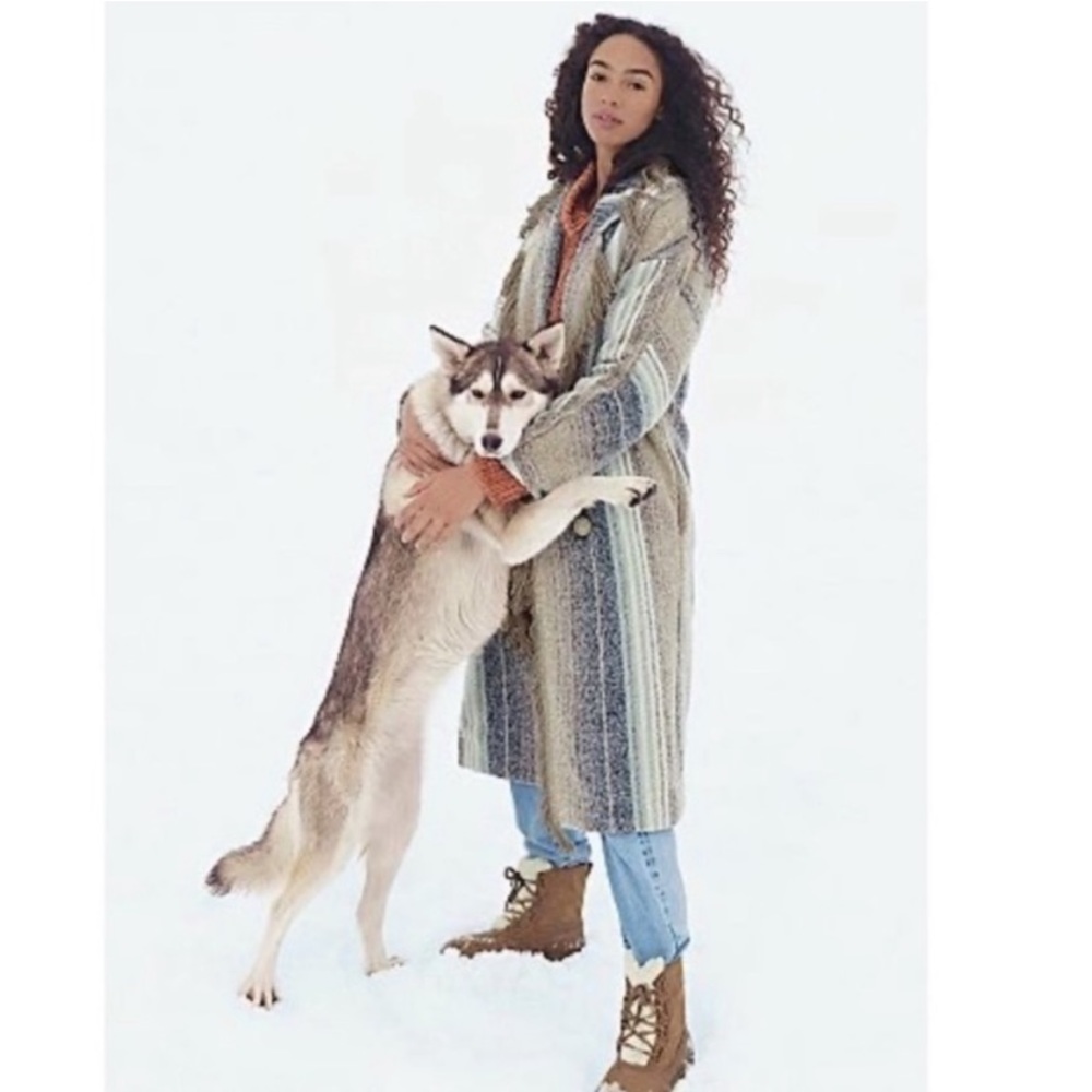 Free People Desert Fringe Dreamweaver Striped Coat